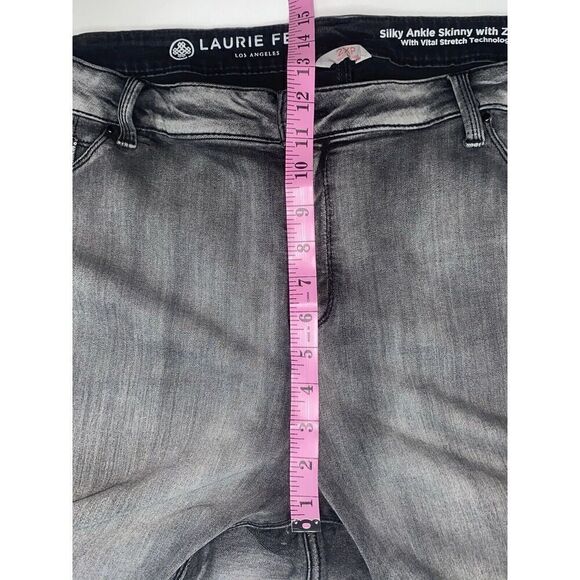 Laurie Felt Silky Ankle Skinny Jeans Zipper Black Grey Stretch High Rise 2XP/24 - Picture 10 of 16
